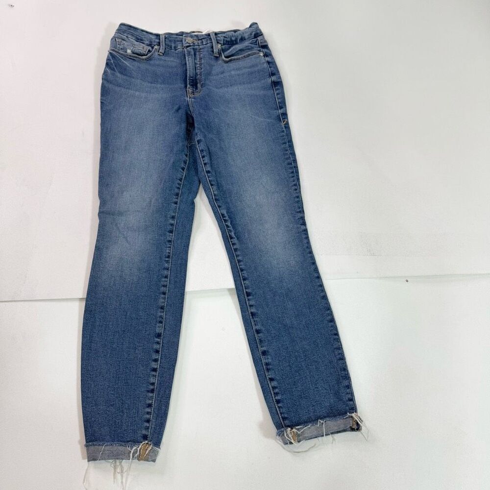 Good American Jeans Womens 28 Good Legs Skinny Crop High Rise Medium Wash